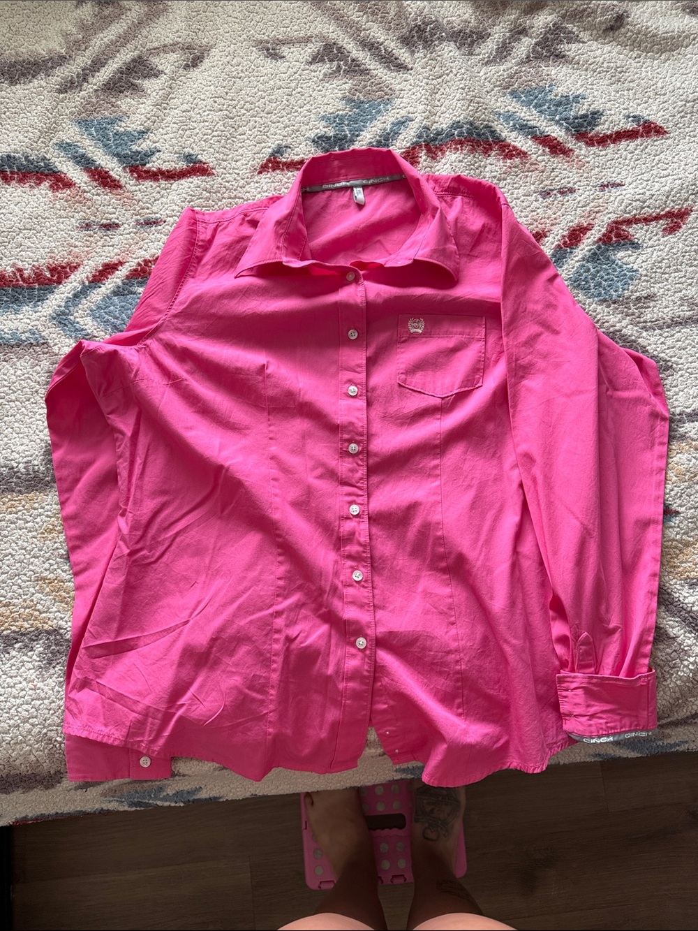 Cinch Women's Bright Pink Button-Down Shirt